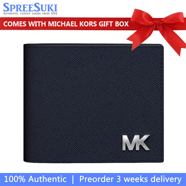 Michael Kors Cooper Saffiano Leather Billfold Wallet With Passcase Navy # 36S5LCOF2U