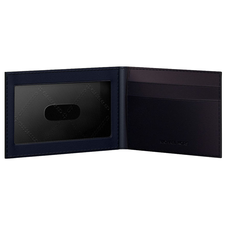 Michael Kors Cooper Saffiano Leather Billfold Wallet With Passcase Navy # 36S5LCOF2U