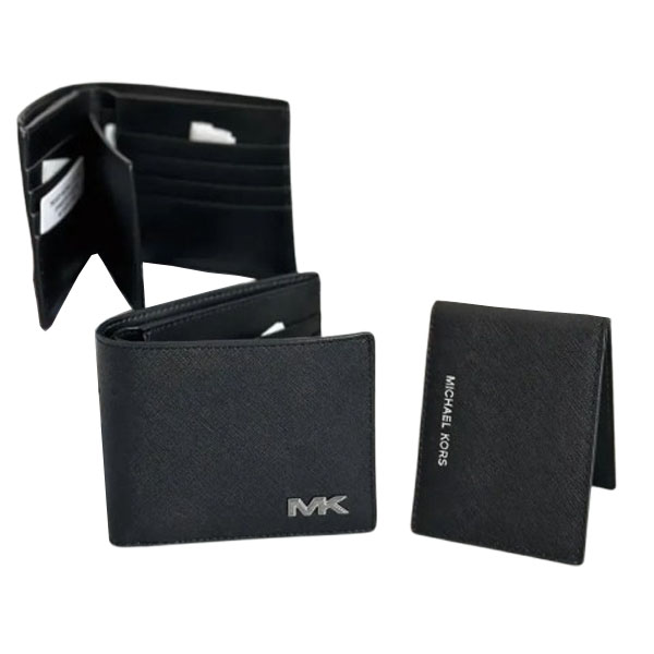 Michael Kors Cooper Saffiano Leather Billfold Wallet With Passcase Black # 36S5LCOF2U