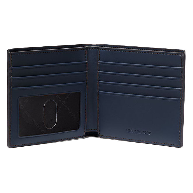 Michael Kors Cooper Pebbled Leather Billfold Wallet Navy # 36S4LCOF2L