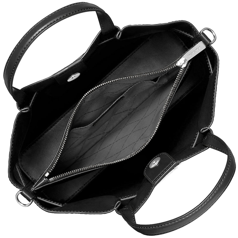 Michael Kors Carson Medium Crocodile Embossed Satchel Black # 35F5S2ZS3A