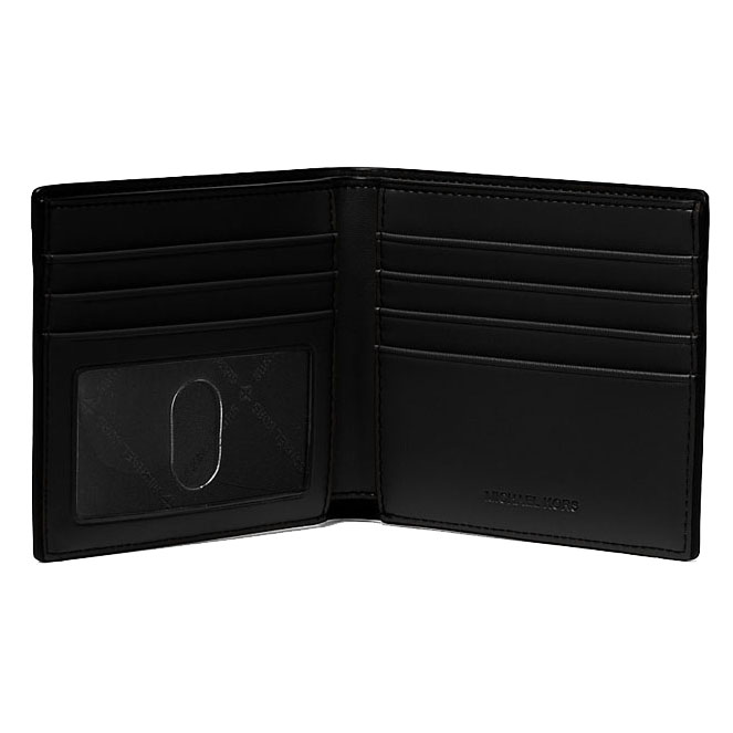 Michael Kors Cooper Pebbled Leather Billfold Wallet Black # 36S4LCOF2L