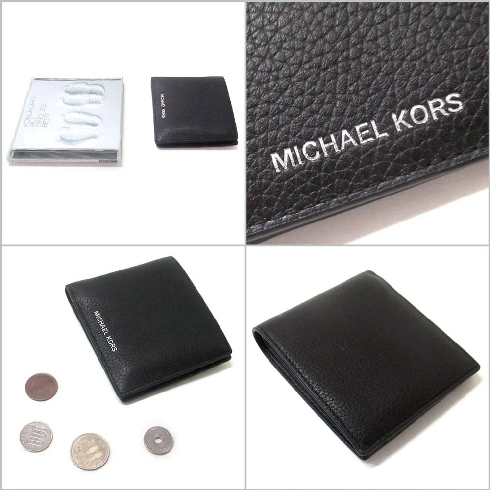 Michael Kors Cooper Pebbled Leather Billfold Wallet Black # 36S4LCOF2L