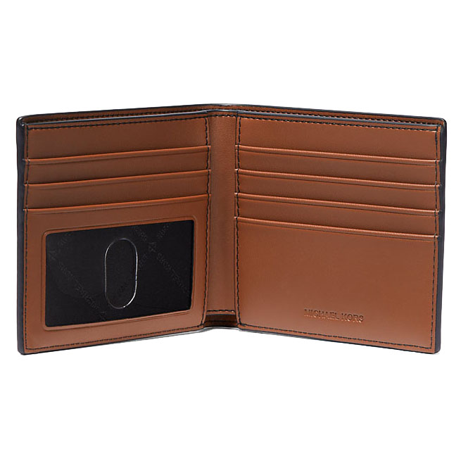 Michael Kors Cooper Pebbled Leather Billfold Wallet Luggage Brown # 36S4LCOF2L