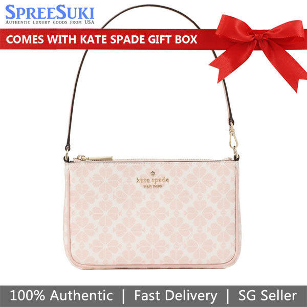Kate Spade Spade Flower Convertible Wristlet Rose Smoke Multi Light pink # KI378