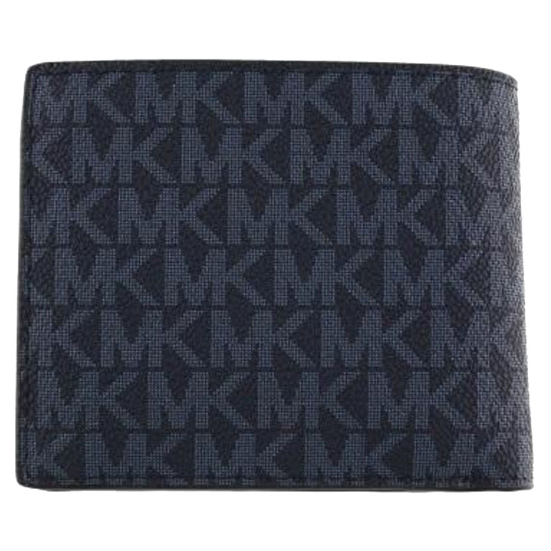 Michael Kors Cooper Logo Billfold Wallet With Coin Pouch Admiral Pale Blue Navy Blue # 36U9LCRF3B