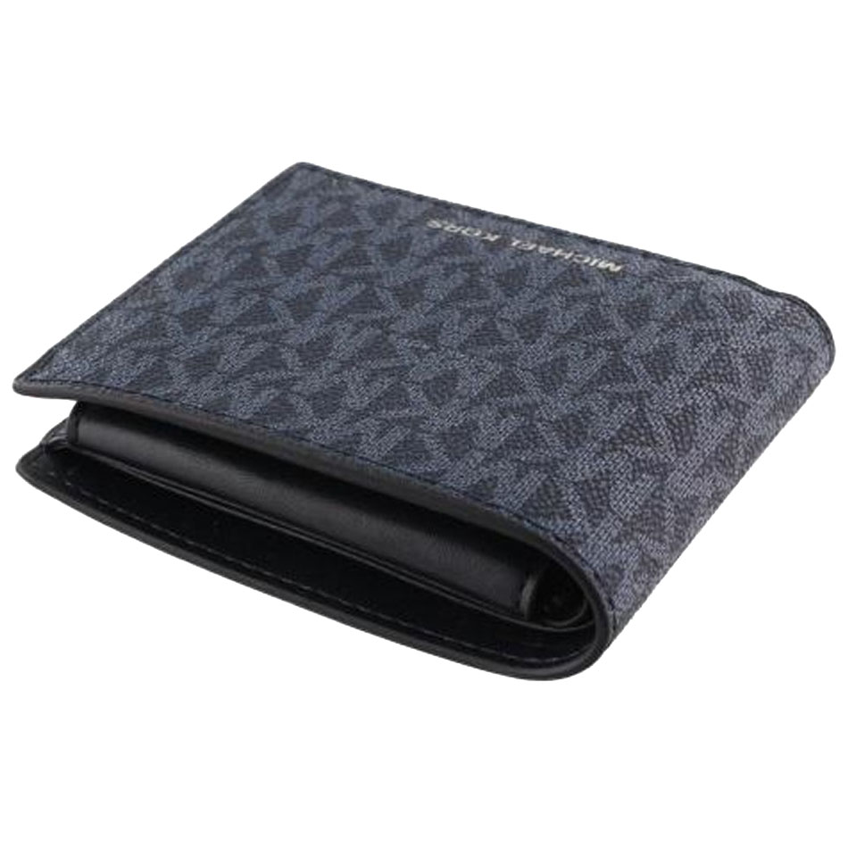 Michael Kors Cooper Logo Billfold Wallet With Coin Pouch Admiral Pale Blue Navy Blue # 36U9LCRF3B