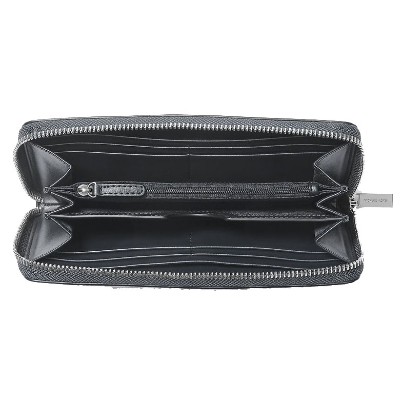 Michael Kors Cooper Logo Zip-Around Wallet Admiral Pale Blue Navy Blue # 36U9MCRE3B