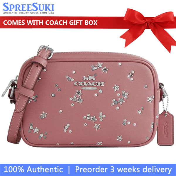 Coach Mini Jamie Camera Bag With Star Print Silver Dusty Pink # CCI73