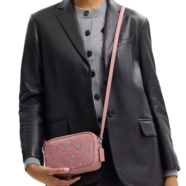 Coach Mini Jamie Camera Bag With Star Print Silver Dusty Pink # CCI73