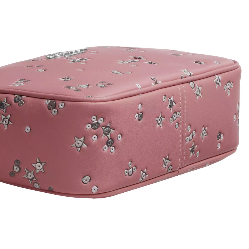 Coach Mini Jamie Camera Bag With Star Print Silver Dusty Pink # CCI73