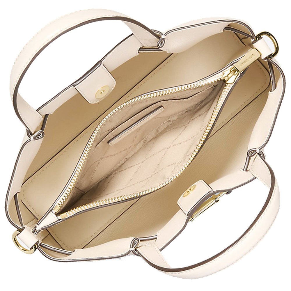 Michael Kors Carson Small Pebbled Leather Satchel Light Cream # 35S5G2ZS5T