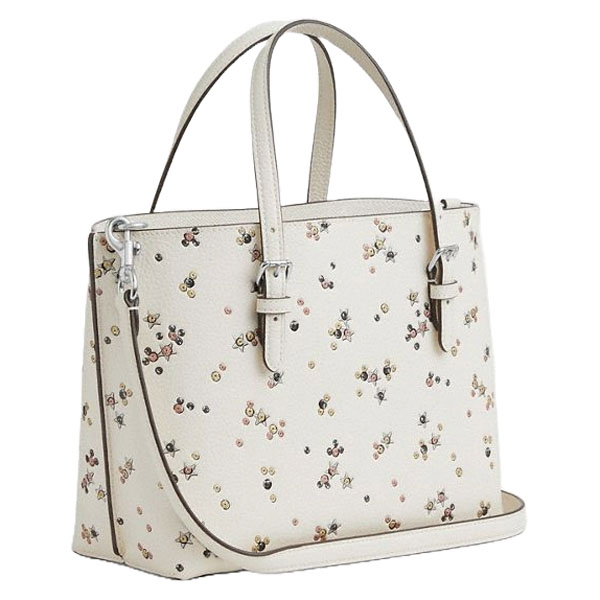 Coach Mollie Tote Bag 25 With Star Print Silver White # CCV87