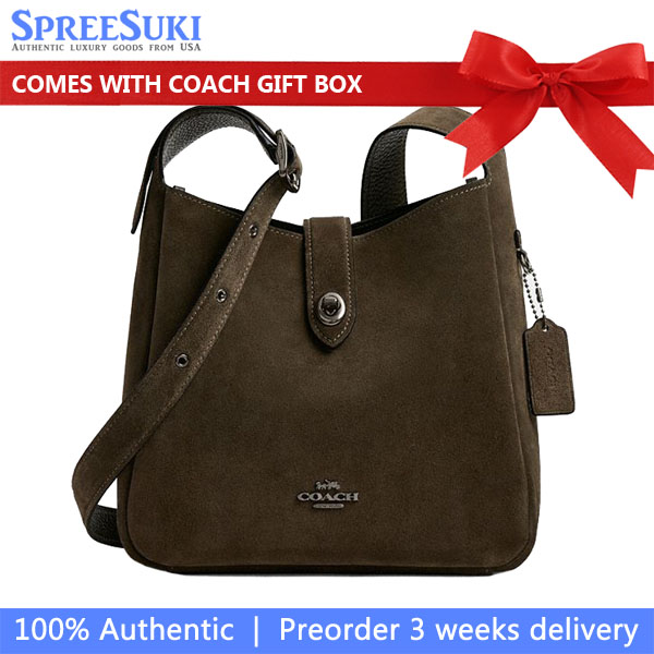 Coach Hadley Convertible Crossbody Bag Gunmetal Dark Brown # CCG43