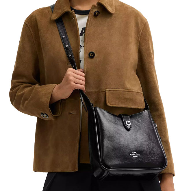 Coach Hadley Convertible Crossbody Bag Silver Black # CCF02