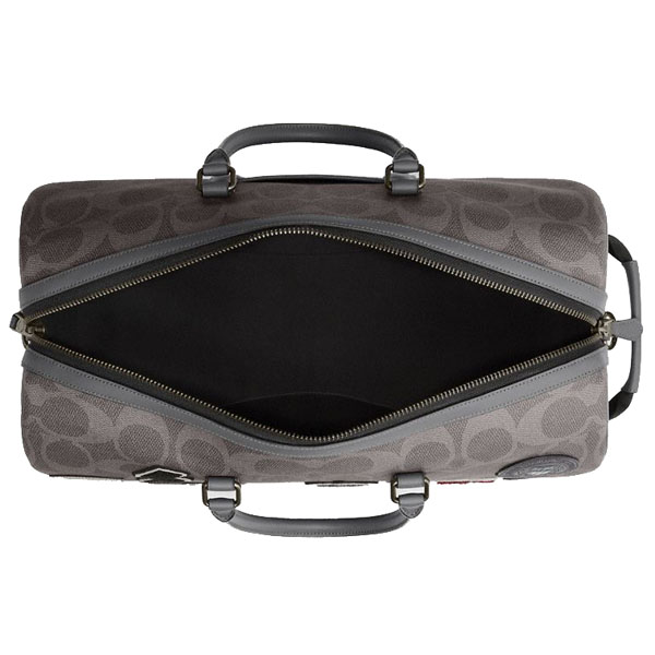 Coach Venturer Bag In Maxi Signature Canvas With Patches Gunmetal Grey Multi # CCG42