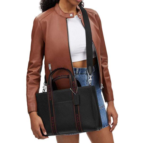 Coach Smith Tote Bag Silver Black Multi # CU997