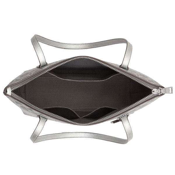 Coach Fiona Zip Tote Bag In Signature Canvas Silver Gray Silver Light Grey # CW396