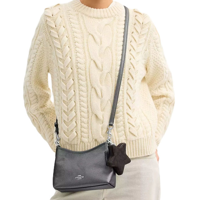 Coach Laurel Small Shoulder Bag With Star Charm Silver # CCF16