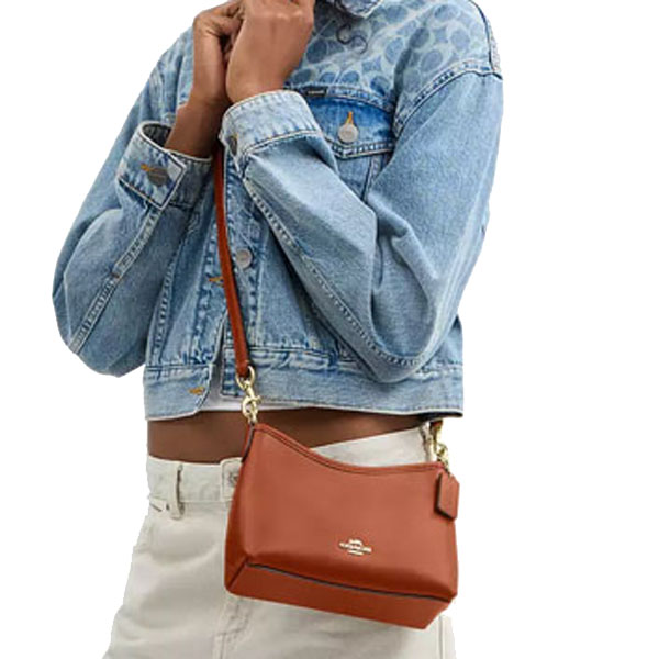 Coach Laurel Small Shoulder Bag Tan Brown # CBH68