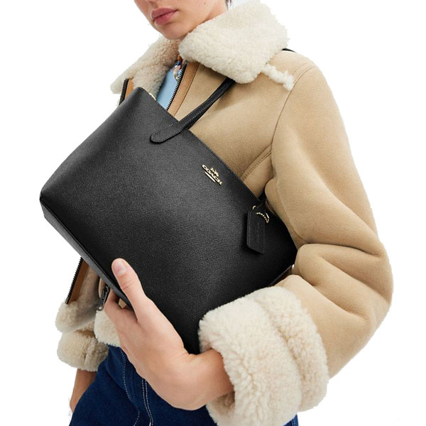 Coach Fiona Zip Tote Bag Black # CW395