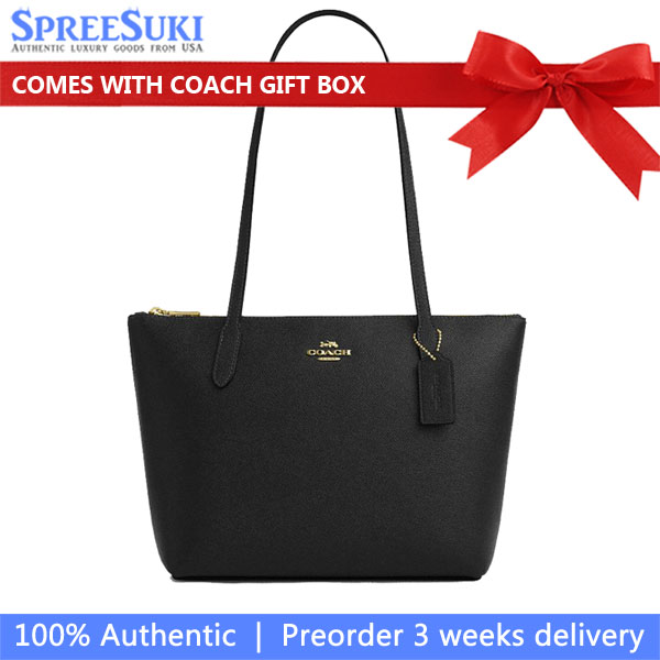 Coach Fiona Zip Tote Bag Black # CW395