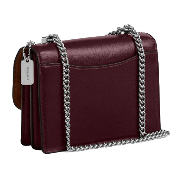 Coach Mini Klare Crossbody Bag Silver Dark Red # CCE89