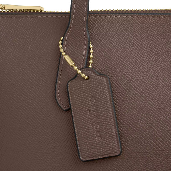 Coach Fiona Zip Tote Bag Dark Stone Brown # CW395