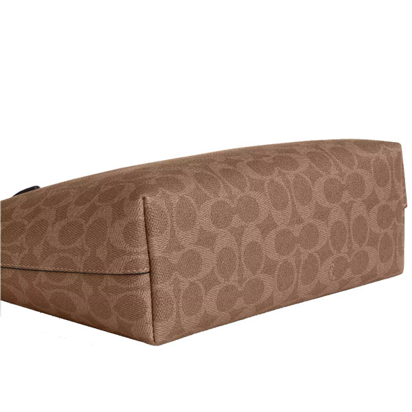 Coach Fiona Zip Tote Bag In Signature Canvas Tan Carnation Brown # CBT18