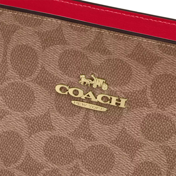 Coach Logan Duffle Bag In Signature Canvas Tan Carnation Brown # CCL33