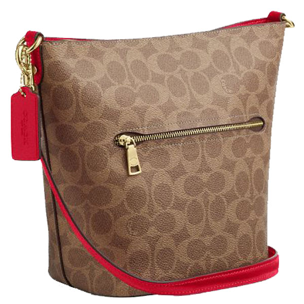 Coach Logan Duffle Bag In Signature Canvas Tan Carnation Brown # CCL33