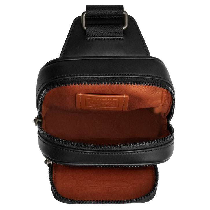 Coach Racer Sling Pack In Signature Canvas Gunmetal Tan Black Brown # CV763