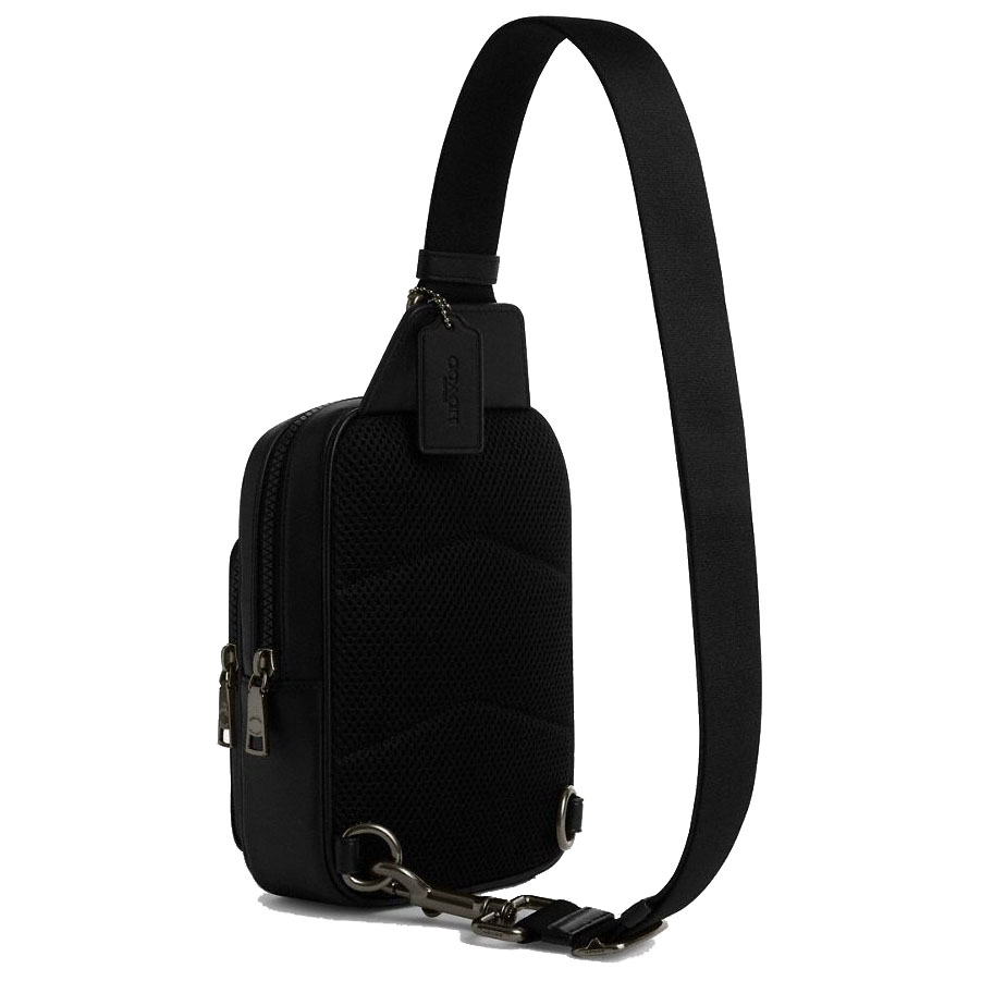 Coach Racer Sling Pack In Signature Canvas Gunmetal Tan Black Brown # CV763