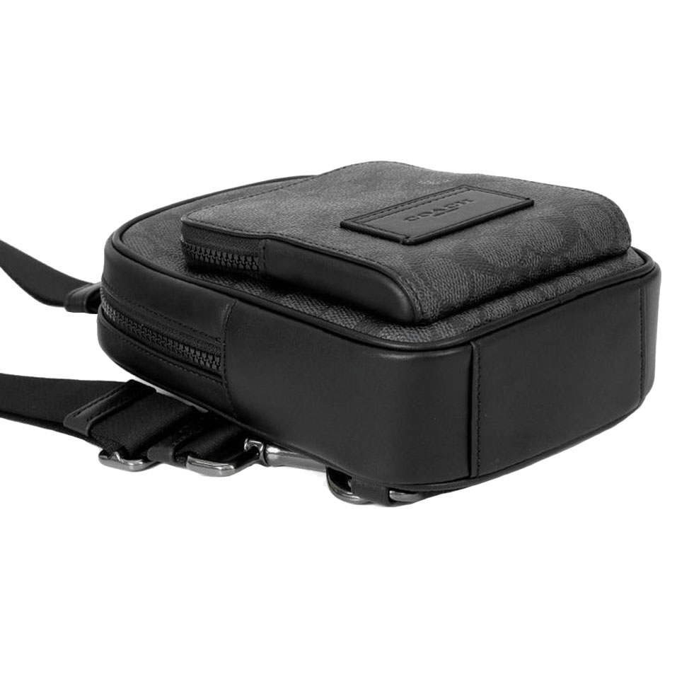 Coach Racer Sling Pack In Signature Canvas Charcoal Black # CV763