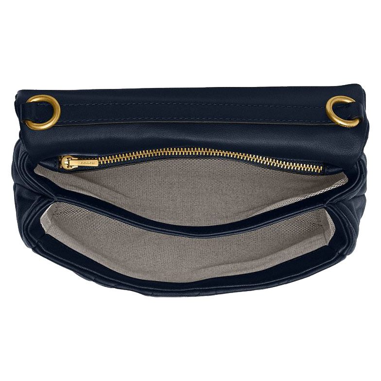 Coach Times Square Tabby Shoulder Bag With Quilting Dark Navy # CW629