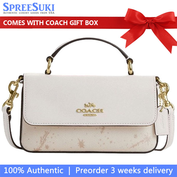 Coach Mini Josie Top Handle Bag With Star Print Chalk Multi White # CCK82