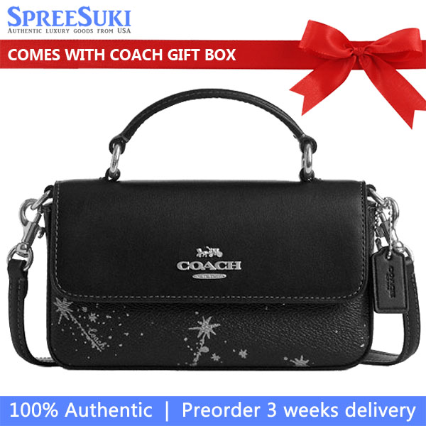 Coach Mini Josie Top Handle Bag With Star Print Silver Black Multi # CCK82