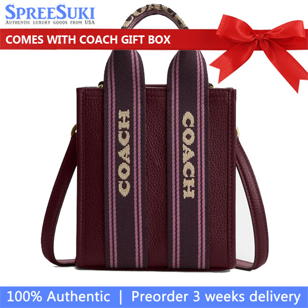 Coach Smith Mini Tote Bag Dark Wine # CCF80