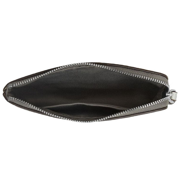 Coach Corner Zip Wristlet In Signature Canvas Silver Gray Silver Light Grey # CCK71