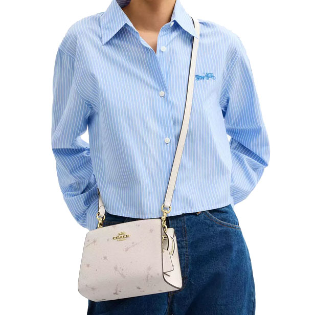 Coach Gia Crossbody Bag With Star Print Chalk Multi White # CCK78