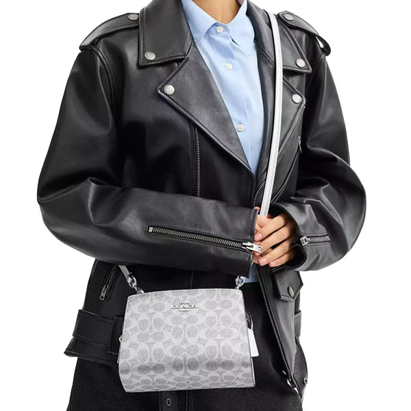 Coach Gia Crossbody Bag In Signature Canvas Silver Gray # CCK70