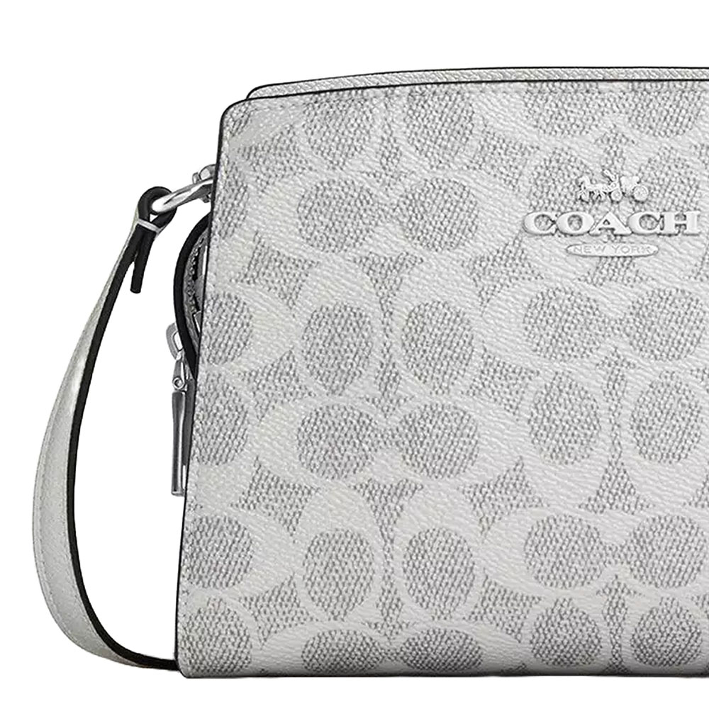 Coach Gia Crossbody Bag In Signature Canvas Silver Gray # CCK70