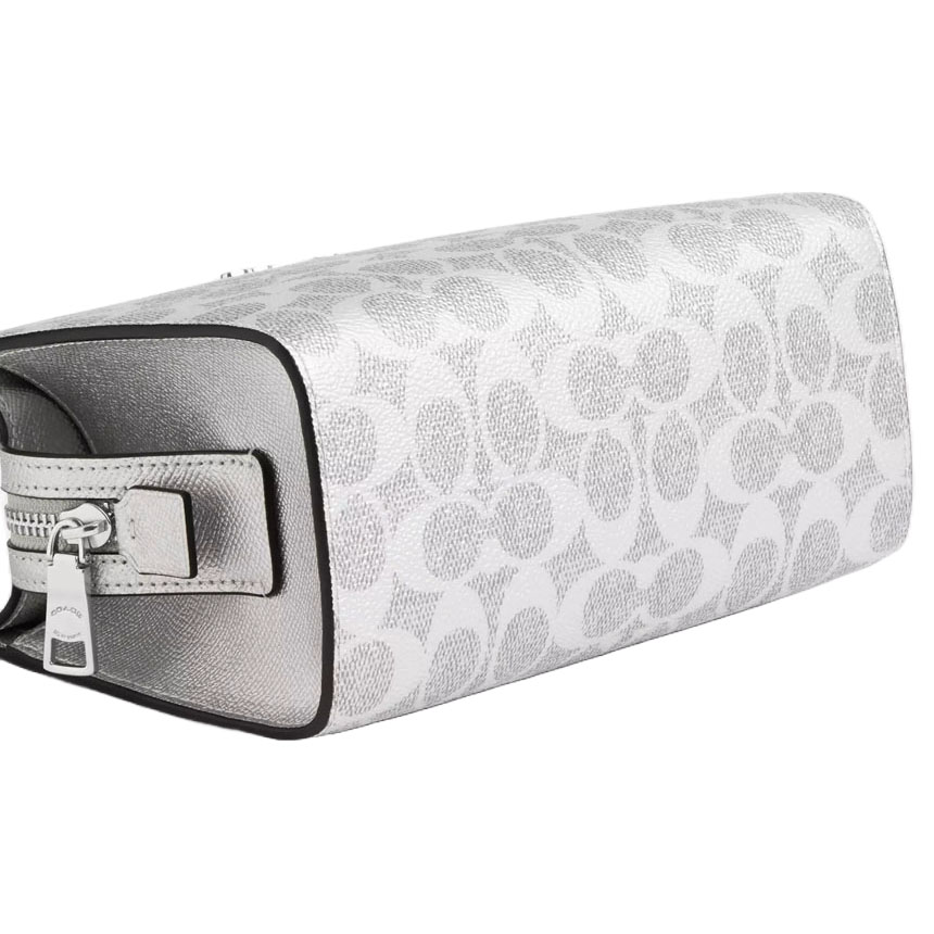 Coach Gia Crossbody Bag In Signature Canvas Silver Gray # CCK70