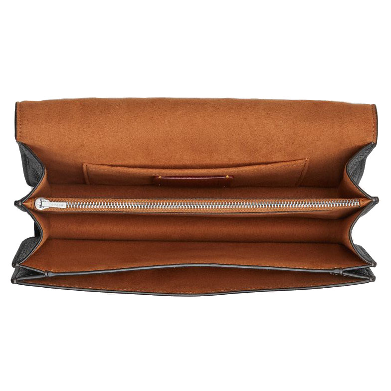 Coach Klare Envelope Crossbody Bag With Rivets Silver Black # CCE31