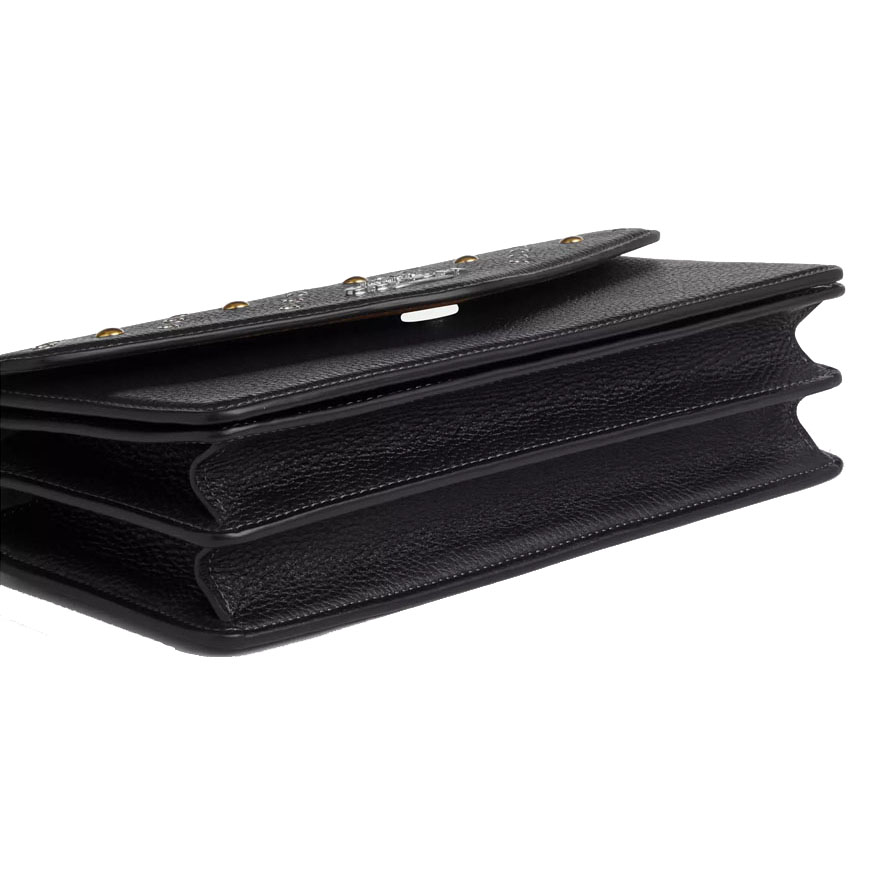 Coach Klare Envelope Crossbody Bag With Rivets Silver Black # CCE31