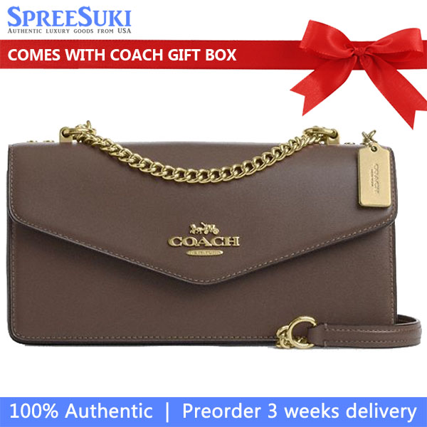 Coach Klare Envelope Crossbody Bag Dark Stone Dark Grey # CBI98