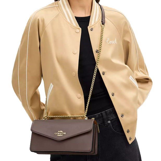 Coach Klare Envelope Crossbody Bag Dark Stone Dark Grey # CBI98