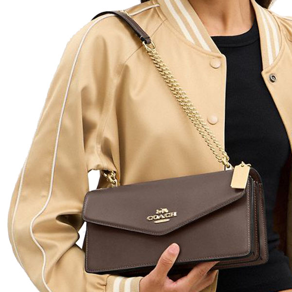 Coach Klare Envelope Crossbody Bag Dark Stone Dark Grey # CBI98