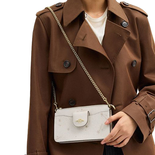 Coach Poppy Crossbody Bag With Star Print Chalk Multi White # CCK80