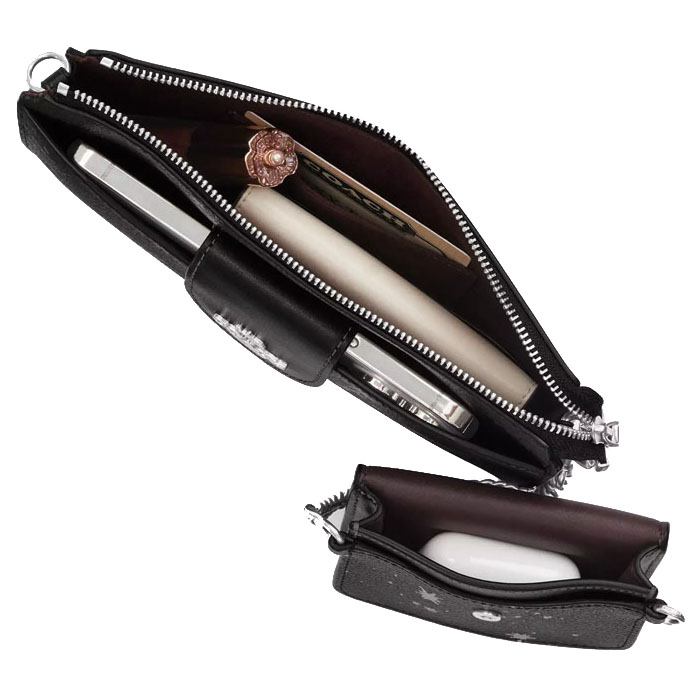 Coach Poppy Crossbody Bag With Star Print Black Multi # CCK80